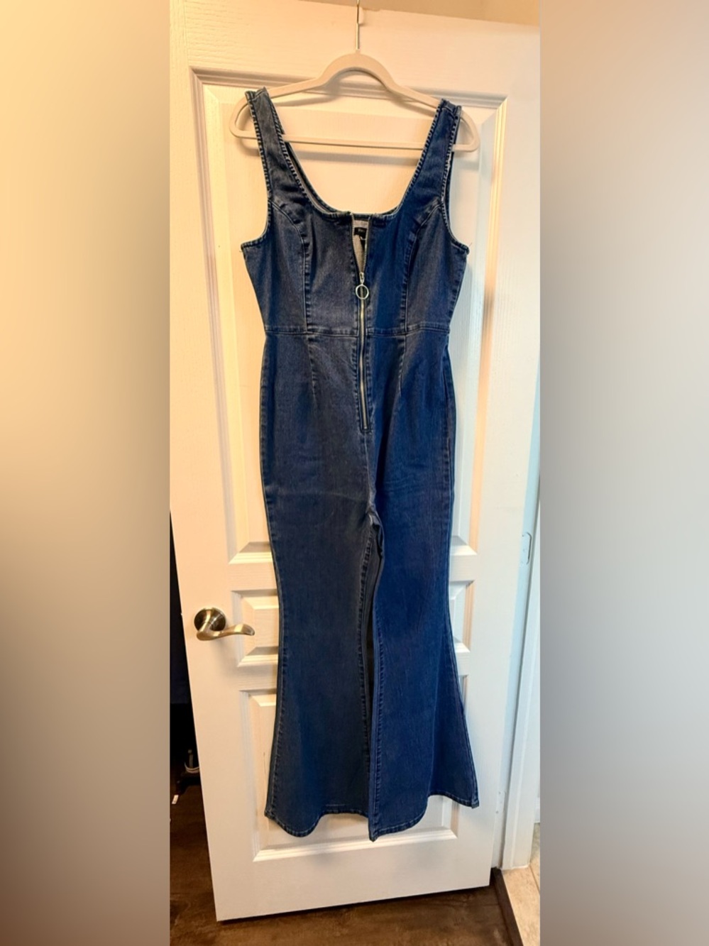 Denim Zip-Front Junper - Deep Blue